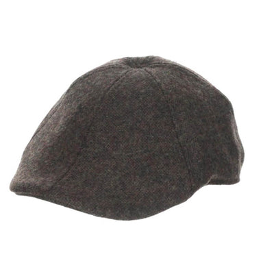 Wool-Blend Tweed Duckbill Cap - Dorfman Pacific Hats Flat Cap Dorfman Hat Co. MW328-BROWN2 Brown Medium Wool Blend