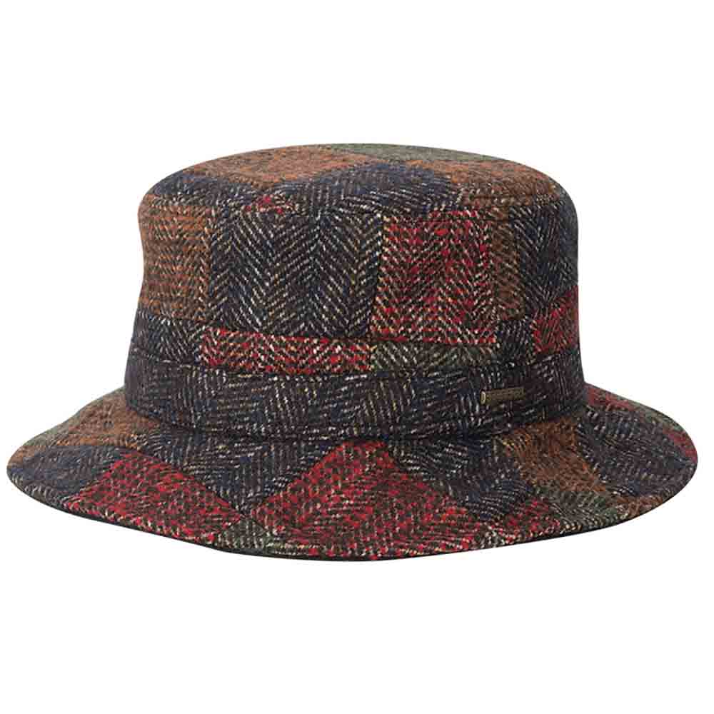 Wool Blend Tweed Patchwork Bucket Hat - Stetson Hats, Bucket Hat - SetarTrading Hats 