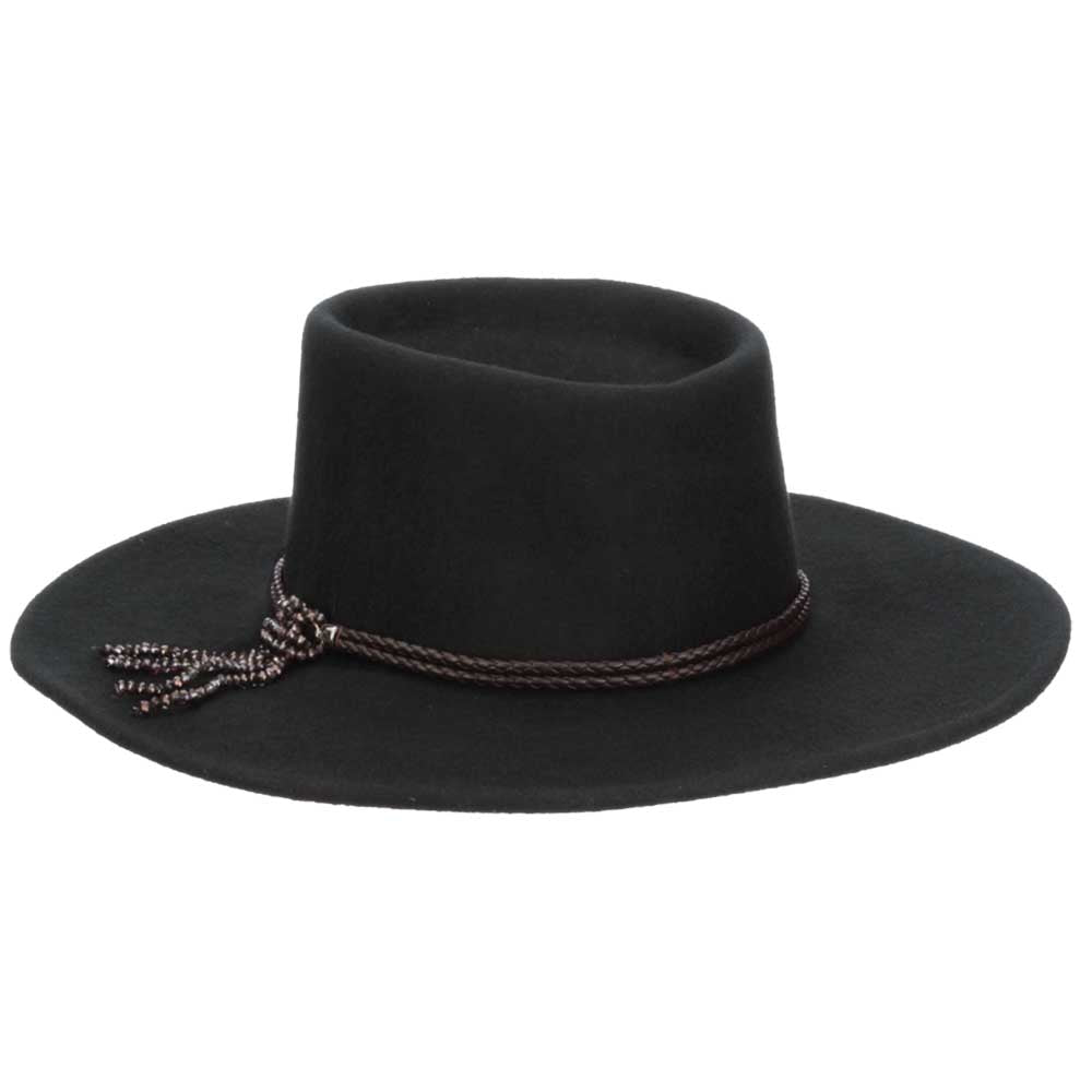 Wool Felt Gaucho Hat with Beads Tassel Scala Hats — SetarTrading Hats