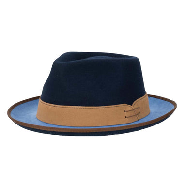 Wool Felt Teardrop Fedora - Stacy Adams Hats Safari Hat Stacy Adams Hats SA716-BLUE Navy X-Large (61 cm) 