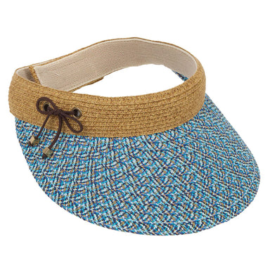 Woven Toyo Brim Velcro® Closure Sun Visor - Karen Keith Hats Visor Cap Great hats by Karen Keith PV88B-BLU Blue  