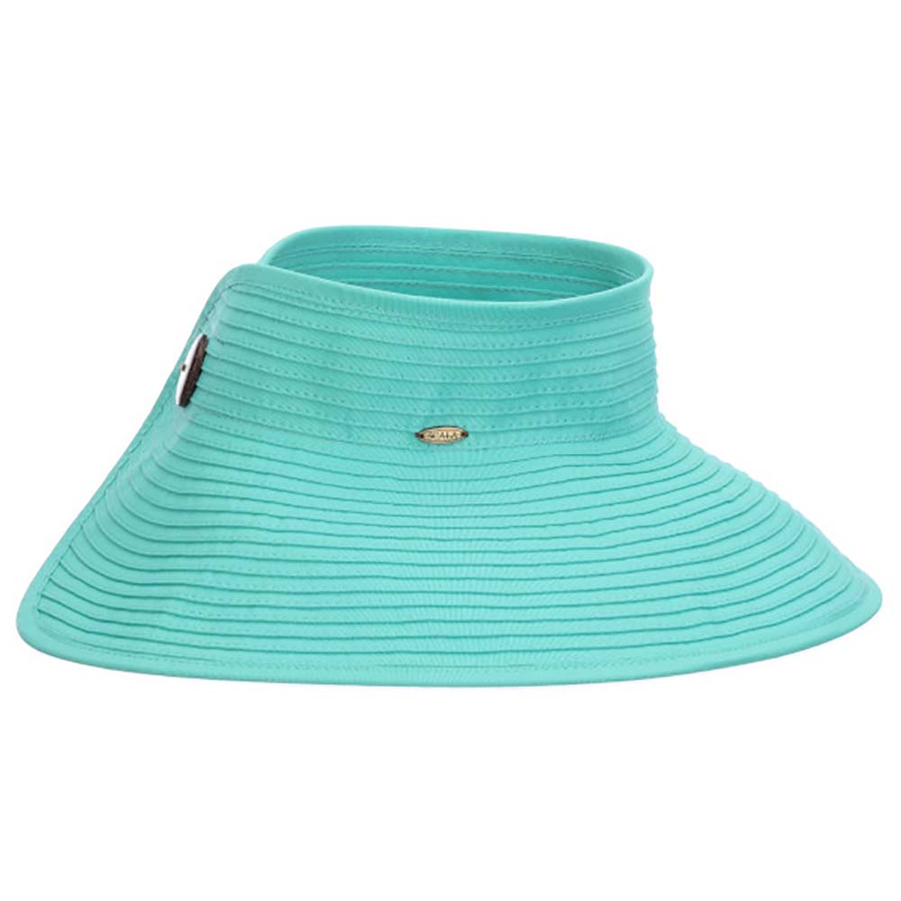 Wrap-Around Fabric Sun Visor Hat - Scala Hats Aqua / Os
