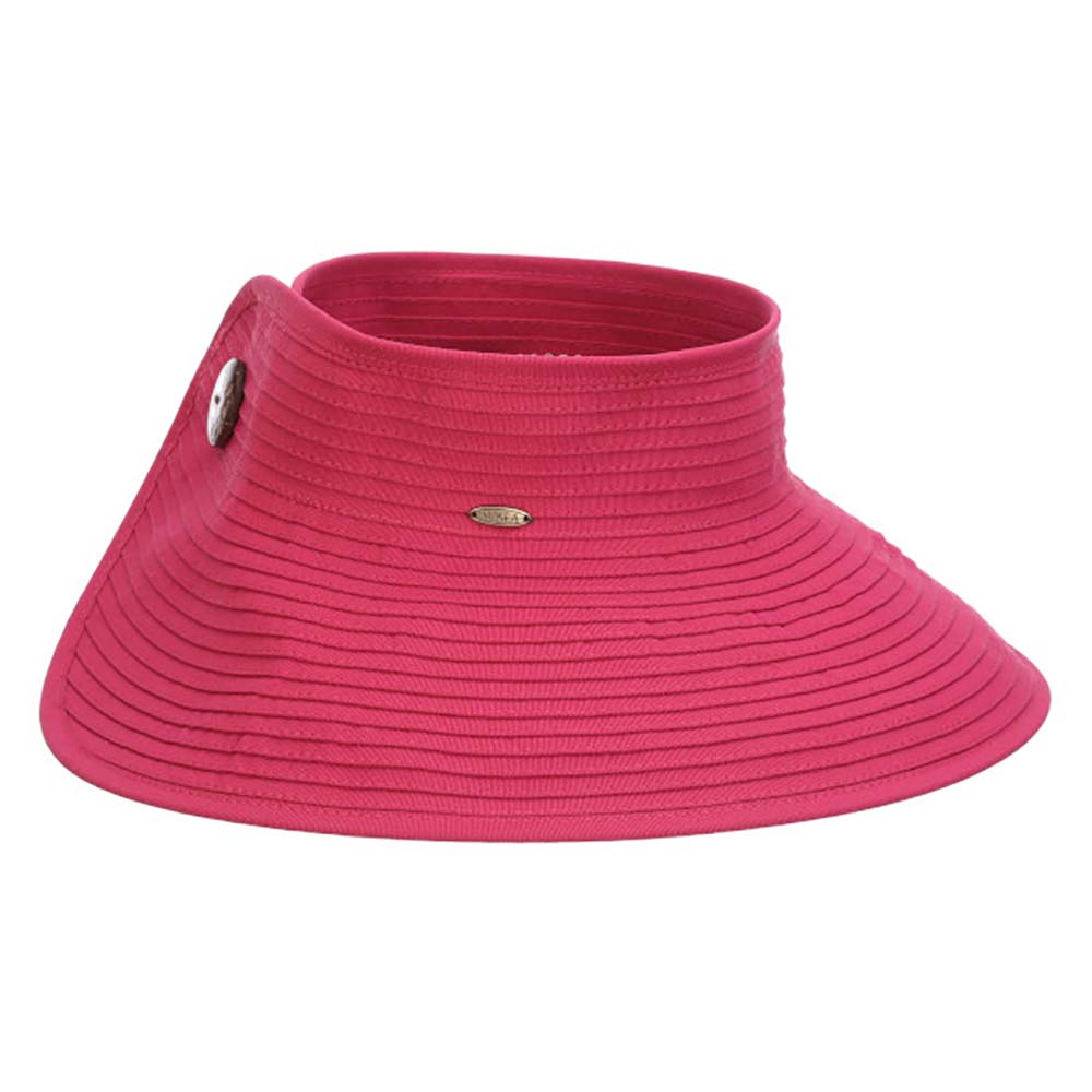 Wrap-Around Fabric Sun Visor Hat - Scala Hats Fuchsia / Os