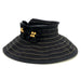 Wrap Around Roll Up Sun Visor with Flowers - Milani Hats Visor Cap Milani Hats V02BK Black  