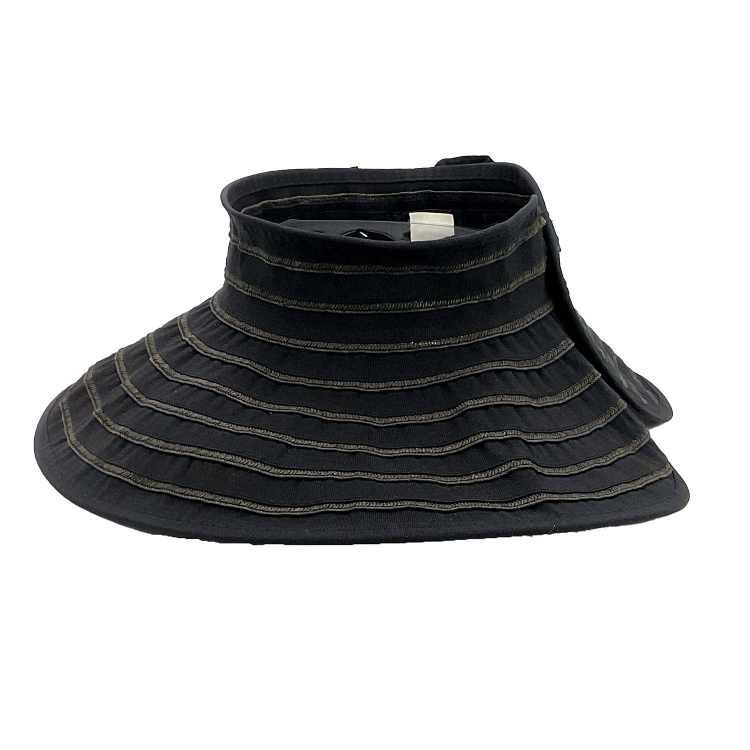 Wrap Around Roll Up Sun Visor with Flowers - Milani Hats Visor Cap Milani Hats    