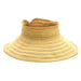 Wrap Around Roll Up Sun Visor Hat - Milani Hats Visor Cap Milani Hats V02BG Beige  