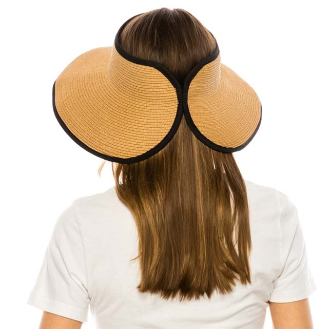 Wrap Around Sun Visor Hat with Contrast Trim by Boardwalk