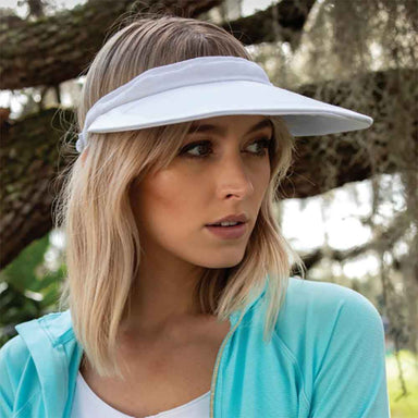 Cotton Sun Visor with Coil Lace for Women by Andrea's Hat Shop - 4" Brim Visor Cap SetarTrading Hats