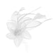 Bead Center Flower and Leaves Fascinator Brooch Pin - Something Special Fascinator Something Special LA hth1292WH White  