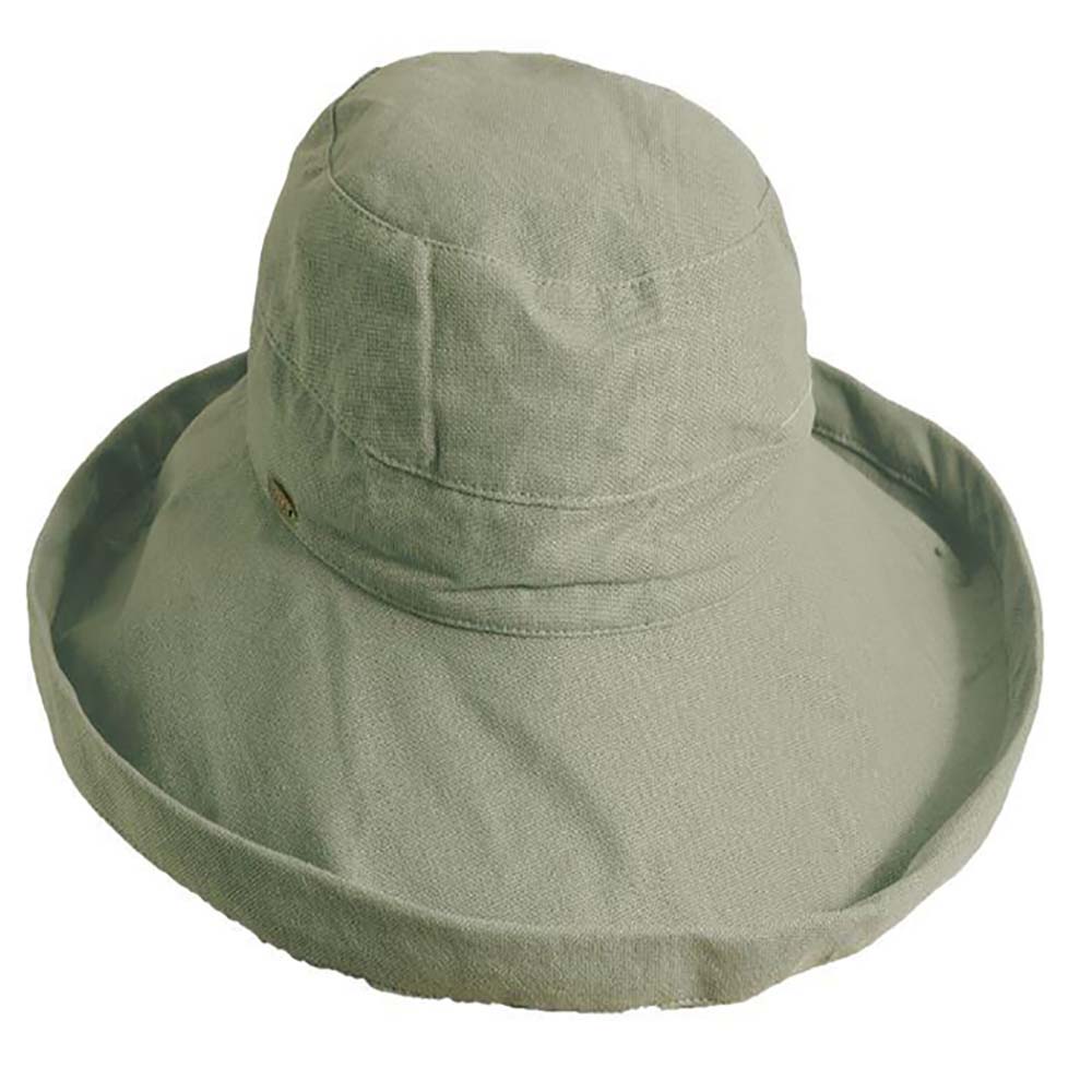 Cotton Up Turned Brim Golf Hat - Scala Hats for Women Kettle Brim Hat Scala Hats LC484-OLIVE Olive M/L (57 - 58 cm) 