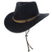 Sutherland Four Seasons Wool Felt Safari Hat with Chin Cord - Scala Hats Safari Hat Scala Hats DF219-BLK3 Black Large (59 cm)