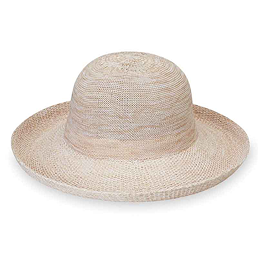 Beige up brim hat on a white background