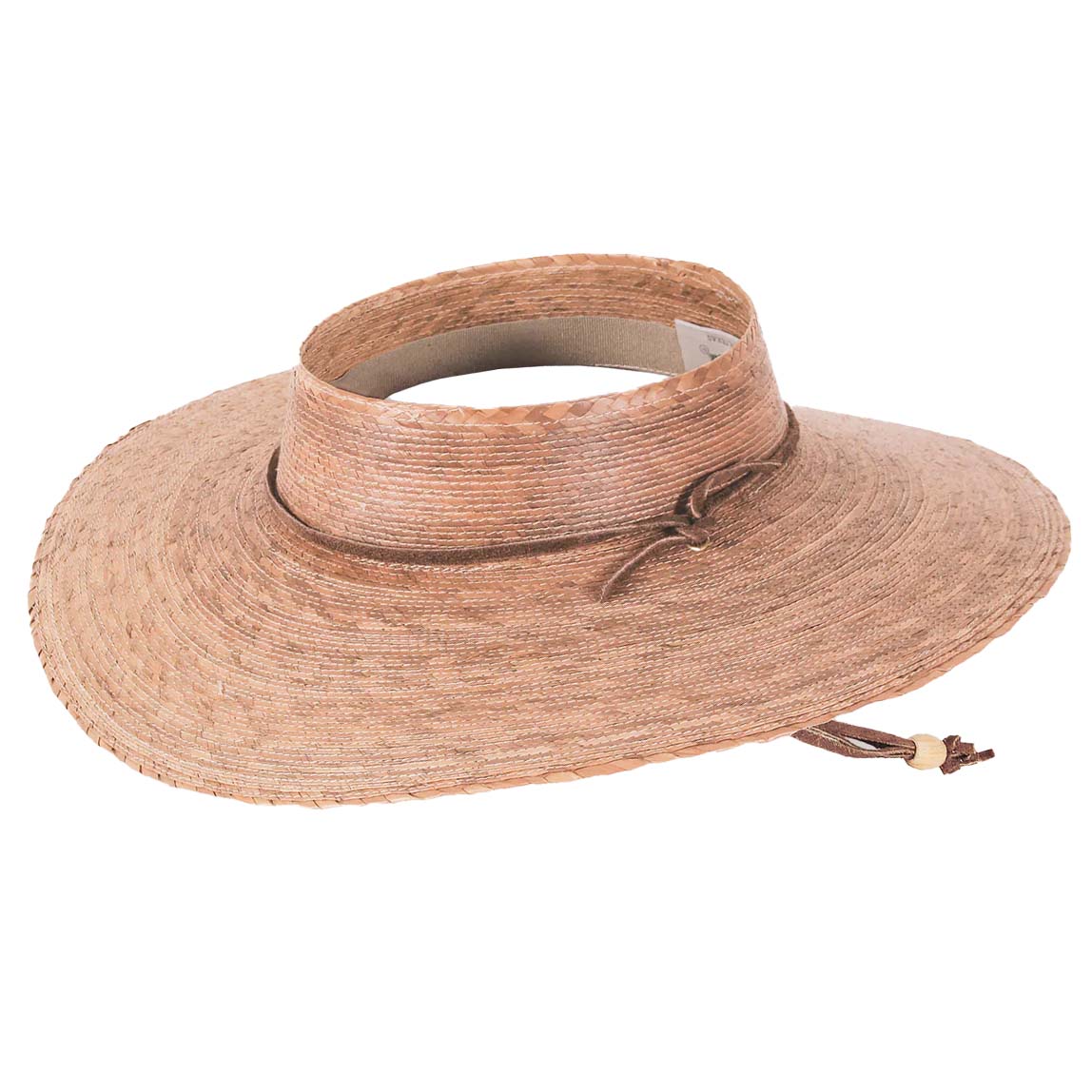 Open Crown Burnt Palm Leaf Sun Visor Hat - Tula Hats Visor Cap Tula Hats TU1-1600 Burnt Palm M (57 cm)