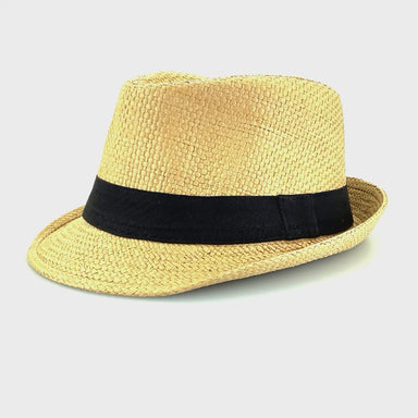 Kid's Straw Summer Fedora Hat - Milani Hats Fedora Hat Milani Hats