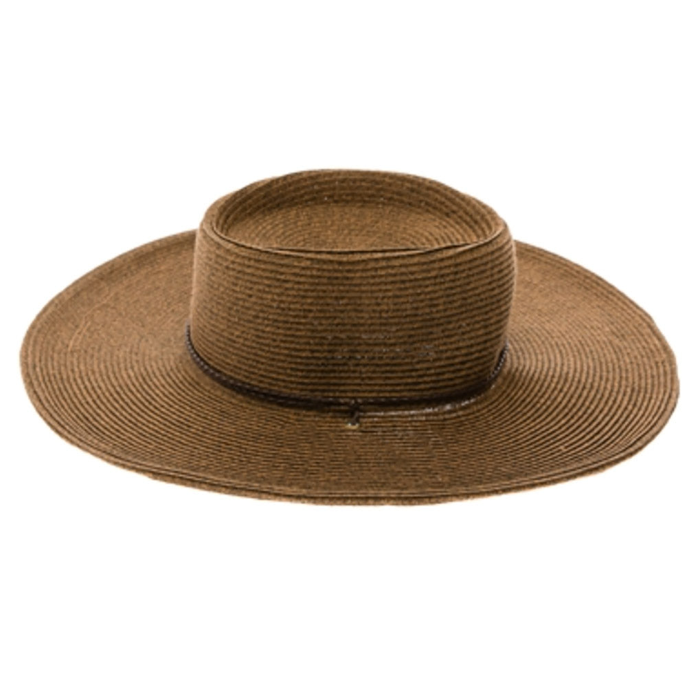 Southwestern Style Buckaroo Hat with Chin Strap - Boardwalk Style Bolero Hat Boardwalk Style Hats DA1706BN Brown Tweed Medium (57 cm) 