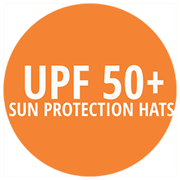 UPF 50+ sun protection hats logo