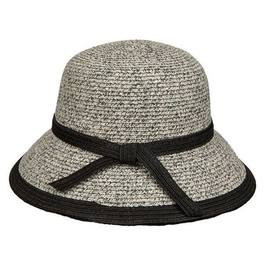Two Tone Summer Cloche with Contrast Trim - Karen Keith Cloche Great hats by Karen Keith BT15-BKTW Black Tweed 58 cm