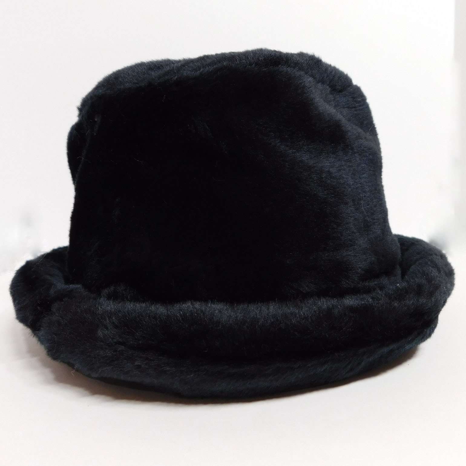 Faux Fur Bucket Hat Cloche Jeanne Simmons WWFF104BK Black  