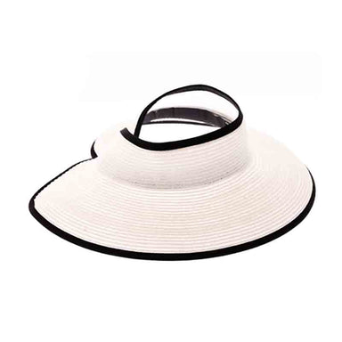 Wrap Around Sun Visor Hat with Contrast Trim by Boardwalk Visor Cap Boardwalk Style Hats da148-1wh White  