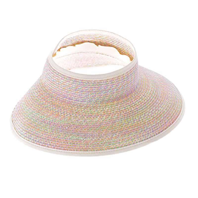 Heathered Roll Up Sun Visor Hat - Boardwalk Style Visor Cap Boardwalk Style Hats 148-1Mpt Pastel Tweed  