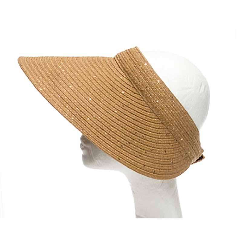 Wide Brim Roll Up Sun Visor with Sequin Visor Cap Boardwalk Style Hats    