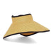 Large Roll Up Sun Visor with Contrast Trim Visor Cap Boardwalk Style Hats da1710nt Natural  