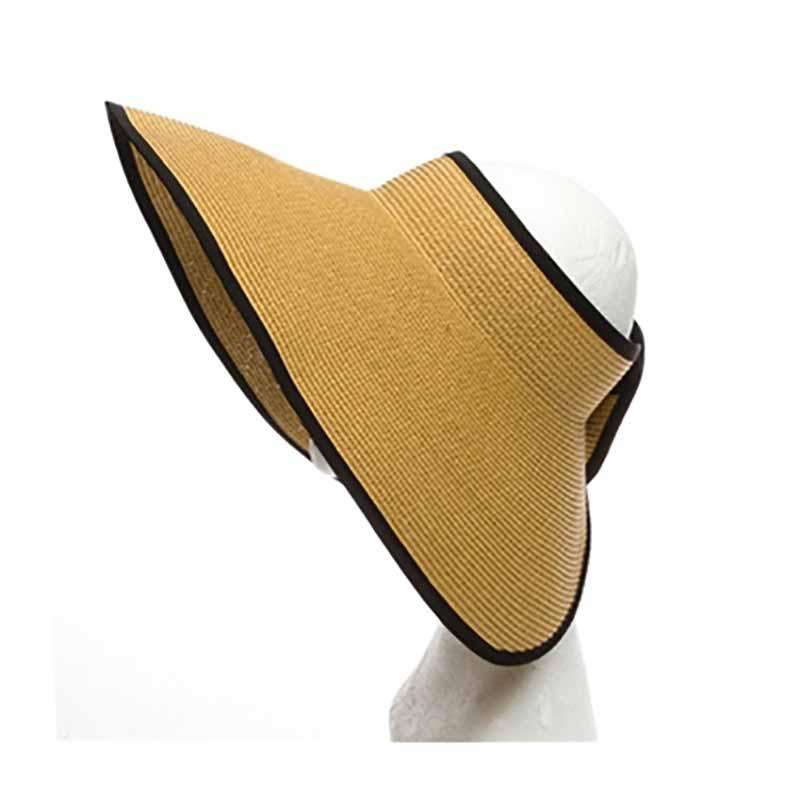 Large Roll Up Sun Visor with Contrast Trim Visor Cap Boardwalk Style Hats    
