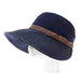 Ribbon Facesaver Style Sun Hat Facesaver Hat Boardwalk Style Hats da1736NV Navy Medium (57 cm) 
