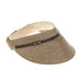 Straw Sun Visor with Faux Leather Belt Accent Visor Cap Boardwalk Style Hats da1755bn Brown Mix  