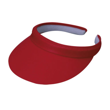 Tropical Trends Cotton Clip On Sun Visor - 4" peak Visor Cap Dorfman Hat Co. 257twRD Red