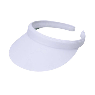 Tropical Trends Cotton Clip On Sun Visor - 4" peak Visor Cap Dorfman Hat Co. 257twWH White