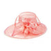 Oval Sinamay Dress Hat with Feather Accent Dress Hat Something Special Hat hf2802pk Pink  