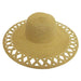 Cutout Brim Straw Summer Hat, White - Boardwalk Style Wide Brim Sun Hat Boardwalk Style Hats    