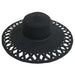 Cutout Brim Straw Summer Hat, Navy - Boardwalk Style Wide Brim Sun Hat Boardwalk Style Hats    