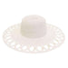 Cutout Brim Straw Summer Hat, White - Boardwalk Style Wide Brim Sun Hat Boardwalk Style Hats DA530WH White Medium (57 cm) 