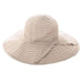 Embroidered Ribbon Wide Brim Sun Hat Wide Brim Sun Hat Boardwalk Style Hats da594bg Beige Medium (57 cm) 