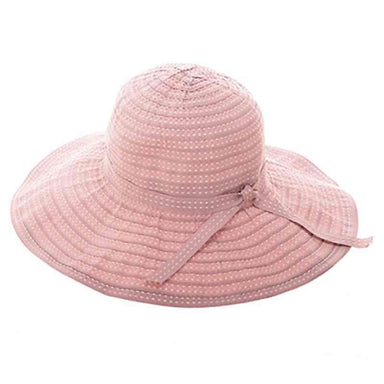 Embroidered Ribbon Wide Brim Sun Hat Wide Brim Sun Hat Boardwalk Style Hats da594pk Dusty Pink Medium (57 cm) 