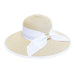 Double Ribbon Bow Sun Hat Floppy Hat Boardwalk Style Hats WSda622WH White Medium (57 cm) 