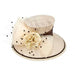 Champagne and Brown Dotted Sinamay Dress Hat with Satin Band Dress Hat Something Special Hat hf2807cp Champagne  