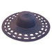 Cutout Brim Summer Hat Wide Brim Sun Hat Boardwalk Style Hats DA682NV Navy  