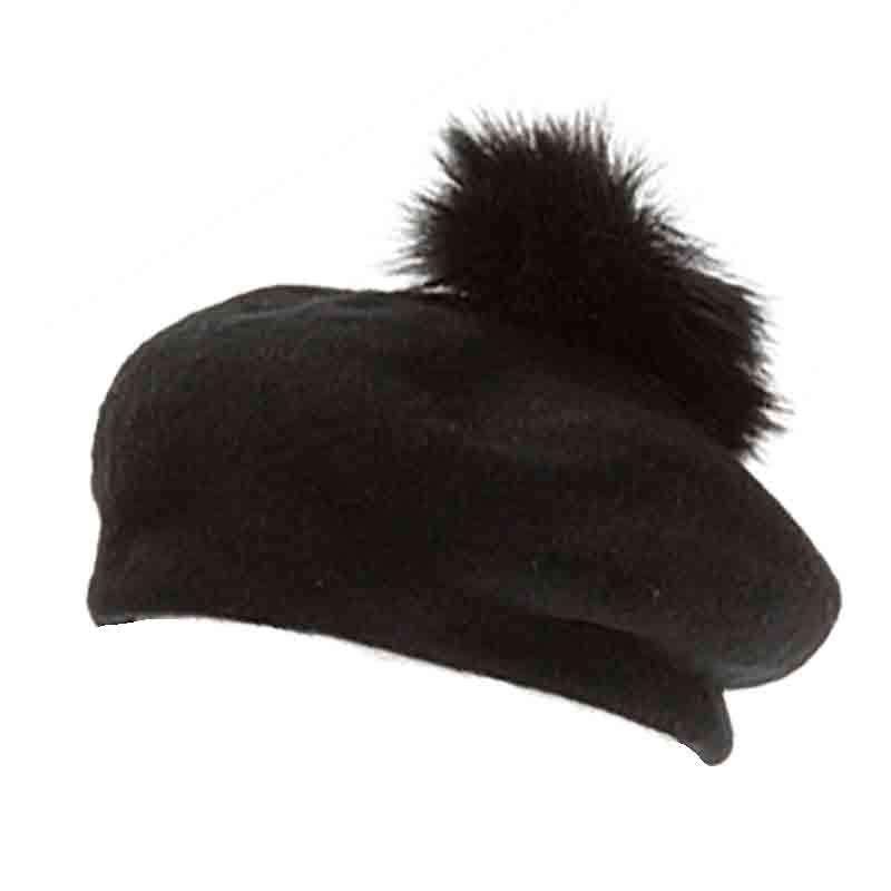 Ostrich Pom Pom Wool Beret Cap by DNMC — SetarTrading Hats