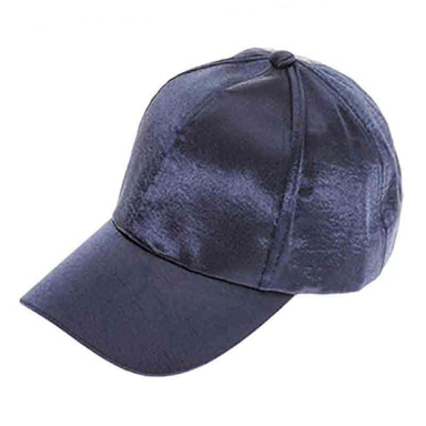 Shimmery Satin Fashion Baseball Cap - DNMC Cap Boardwalk Style Hats da7035 Navy M/L (58 cm) 