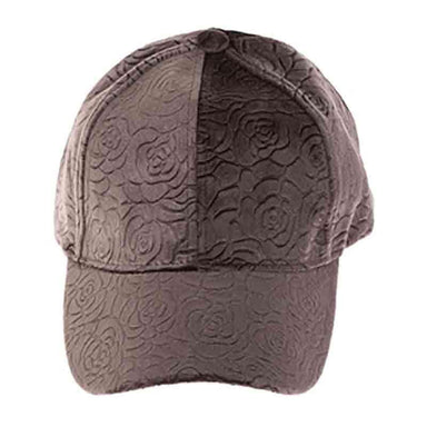 Intricate Rose Textured Velvety Fashion Cap - DNMC Cap Boardwalk Style Hats    
