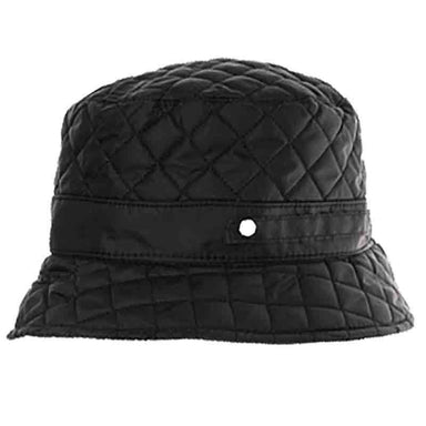 Fleece Lined Quilted Rain Hat by DNMC Bucket Hat Boardwalk Style Hats da7043 Black  