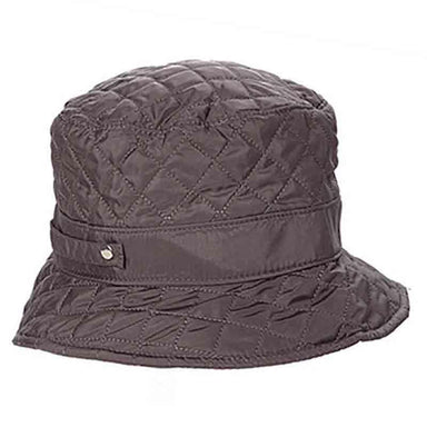 Fleece Lined Quilted Rain Hat by DNMC Bucket Hat Boardwalk Style Hats da7043 Grey  