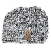 Knit Tweed Fashion Bun Beanie Hat - DNMC Beanie Boardwalk Style Hats da7044 Black & White M/L (58 cm) 