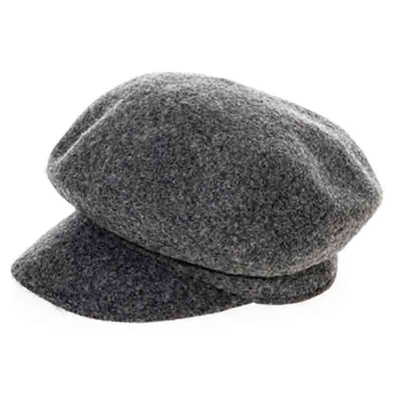 Boiled Wool Newsboy Cap - DNMC Hats Cap Boardwalk Style Hats da7066 Grey S/M (56-57 cm) 