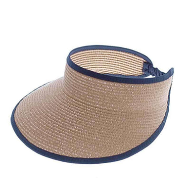 Two Tone Lightweight Sun Visor - Boardwalk Style Visor Cap Boardwalk Style Hats da719nt Natural  