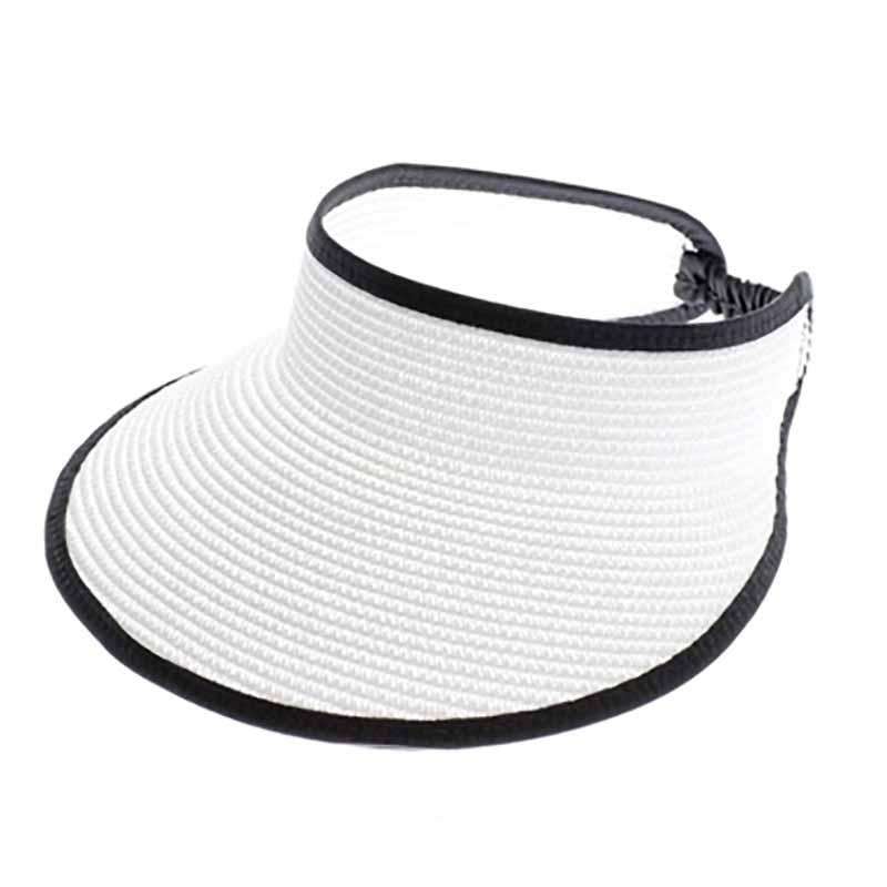 Two Tone Lightweight Sun Visor - Boardwalk Style Visor Cap Boardwalk Style Hats da719wh White  