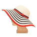 Red, White and Blue Striped Brim Sun Hat, Floppy Hat - SetarTrading Hats 